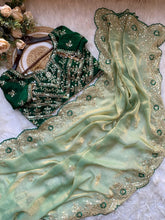 Load image into Gallery viewer, Luxury Wedding Wear Silk Embroidery n Sequence Work Designer Saree With Stitched Blouse
