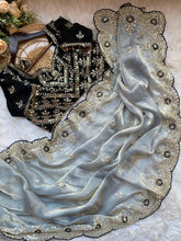 Load image into Gallery viewer, Luxury Wedding Wear Silk Embroidery n Sequence Work Designer Saree With Stitched Blouse
