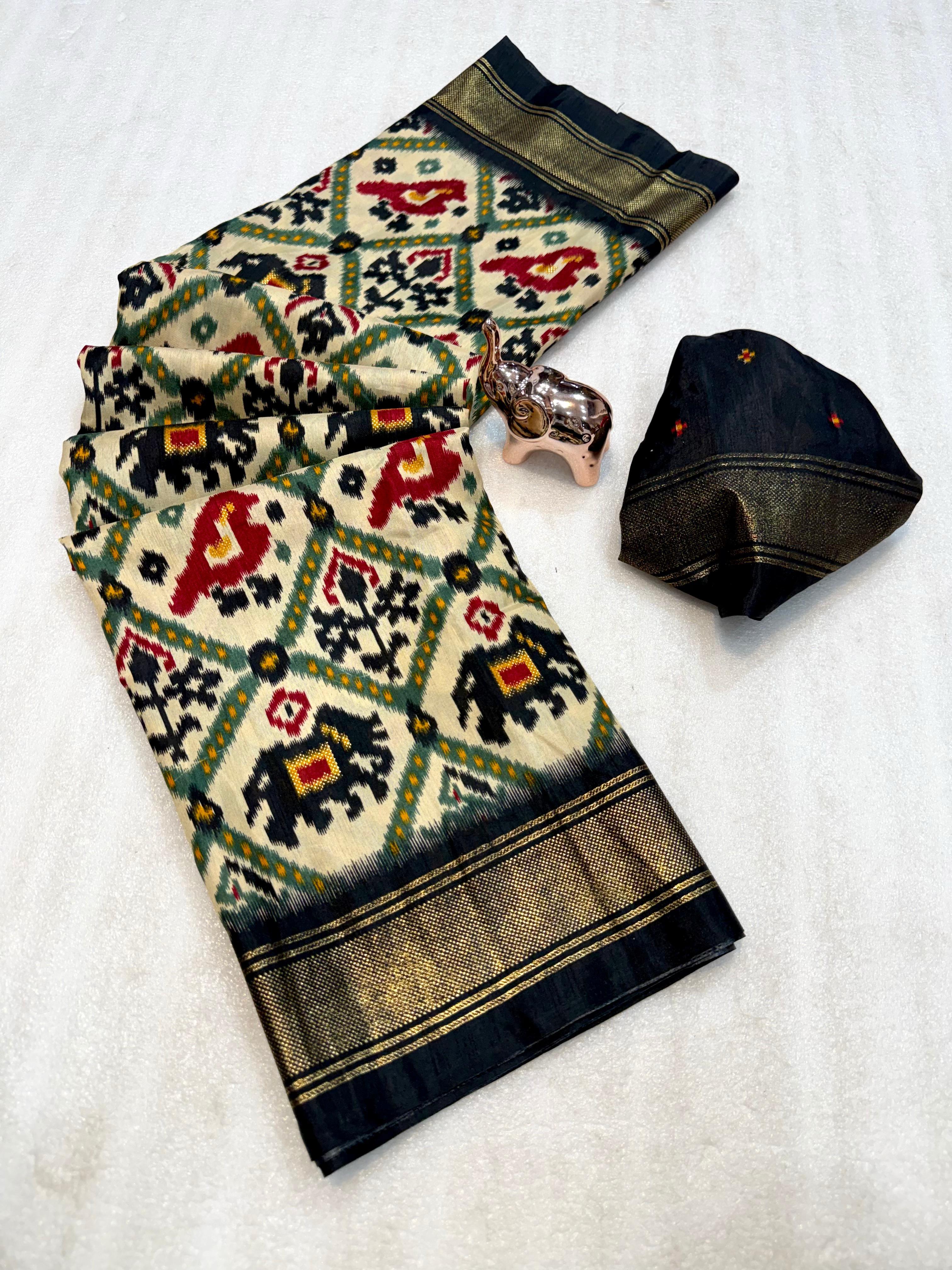 Incredible Function  Wear Soft Viscose Dola Crape Silk Jacquard Border Designer Saree With Blouse Piece