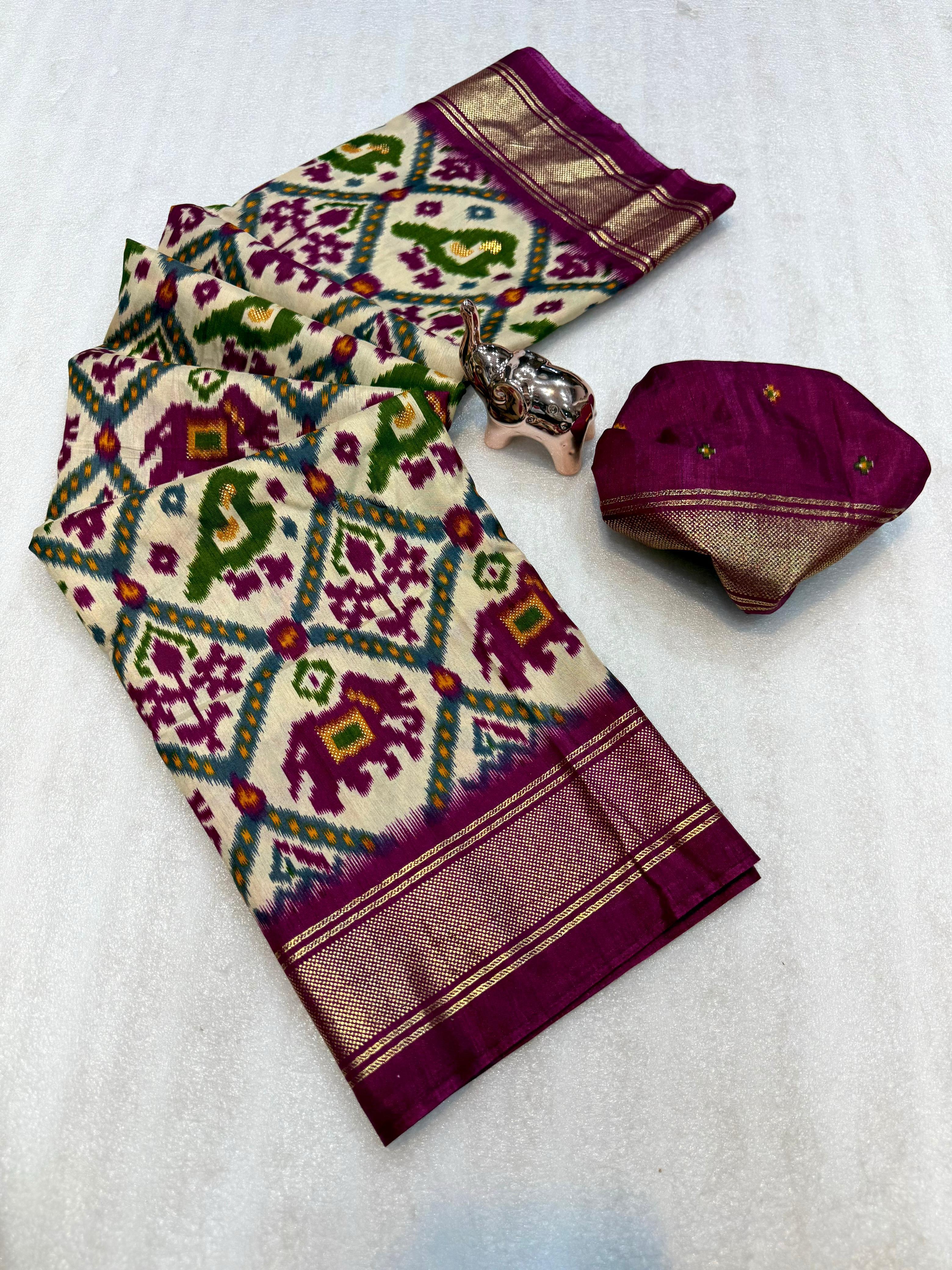 Incredible Function  Wear Soft Viscose Dola Crape Silk Jacquard Border Designer Saree With Blouse Piece