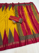 Load image into Gallery viewer, Adorable Function Wear Pure Soft Dola Silk Jacquard Border Fancy Saree With Blouse Piece
