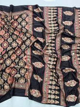 Load image into Gallery viewer, Alverina Function Wear Pure Satin Silk Ajrak Printed Rich Pallu n Mirror Work Fancy Saree With Blouse Piece
