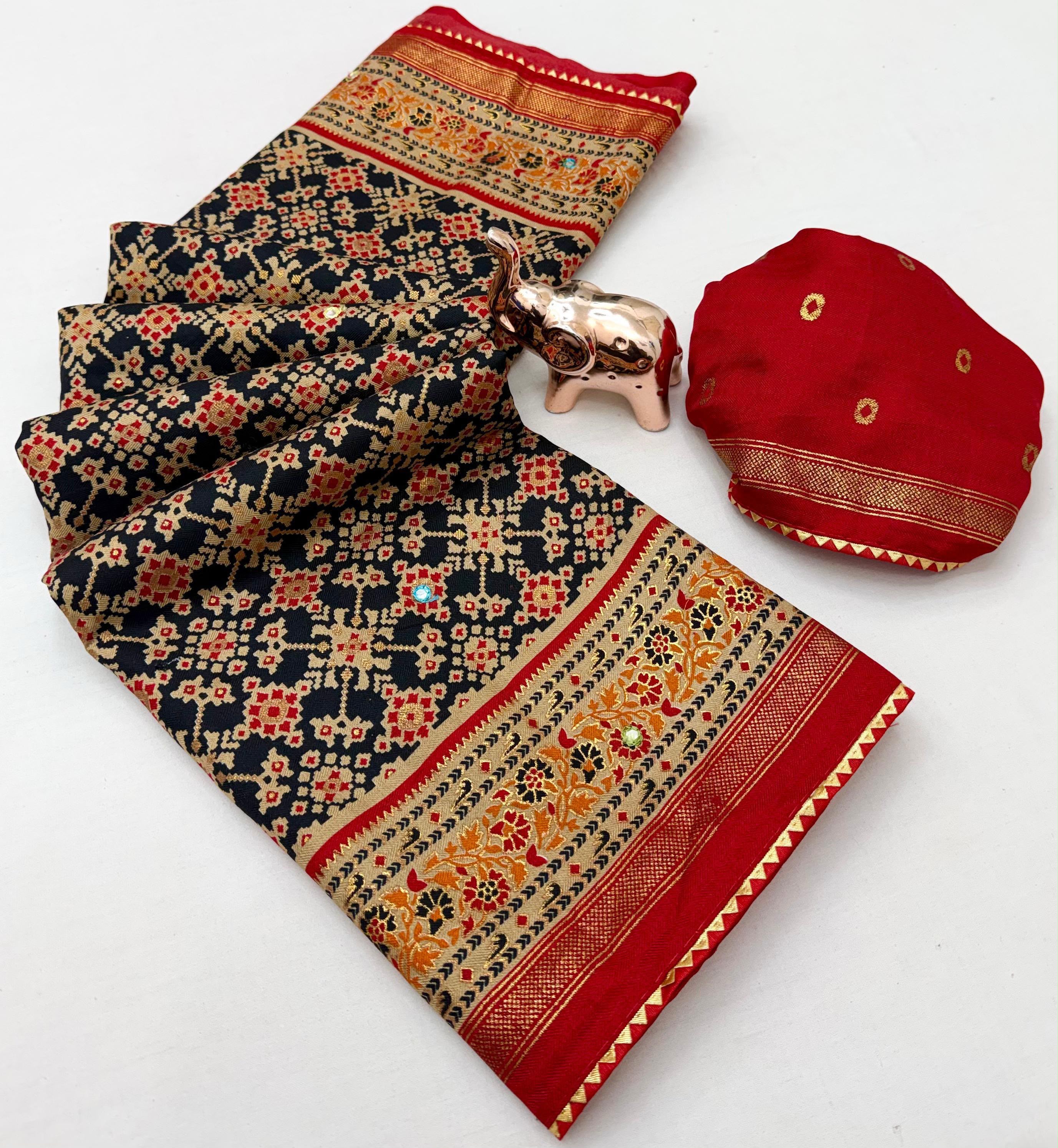 Dazzling Festive Wear Pure Soft Silk Print With Mirror Work Fancy Saree For Women