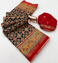Load image into Gallery viewer, Dazzling Festive Wear Pure Soft Silk Print With Mirror Work Fancy Saree For Women
