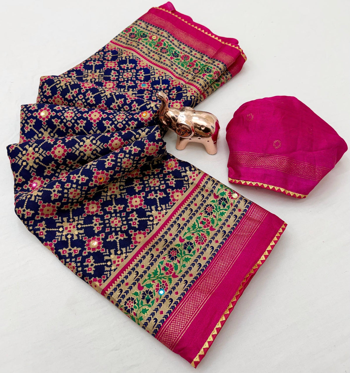 Dazzling Festive Wear Pure Soft Silk Print With Mirror Work Fancy Saree For Women