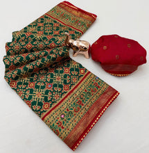 Load image into Gallery viewer, Dazzling Festive Wear Pure Soft Silk Print With Mirror Work Fancy Saree For Women
