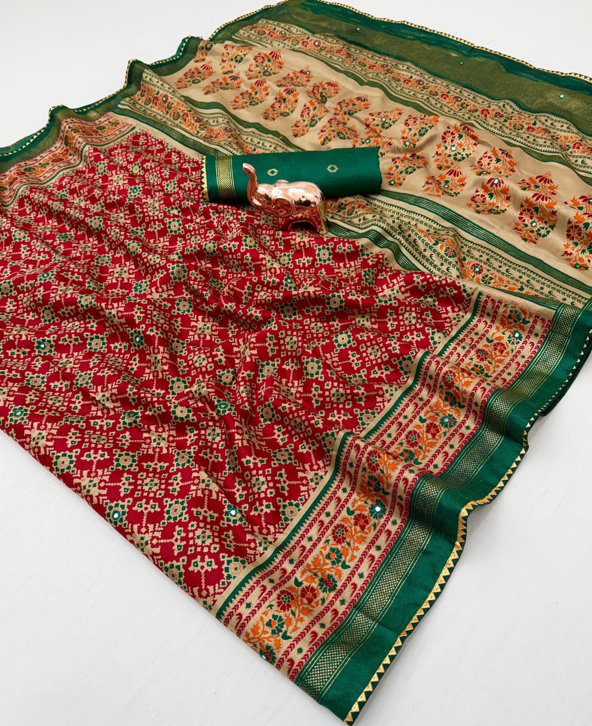 Dazzling Festive Wear Pure Soft Silk Print With Mirror Work Fancy Saree For Women