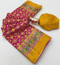 Load image into Gallery viewer, Dazzling Festive Wear Pure Soft Silk Print With Mirror Work Fancy Saree For Women

