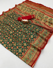 Load image into Gallery viewer, Dazzling Festive Wear Pure Soft Silk Print With Mirror Work Fancy Saree For Women
