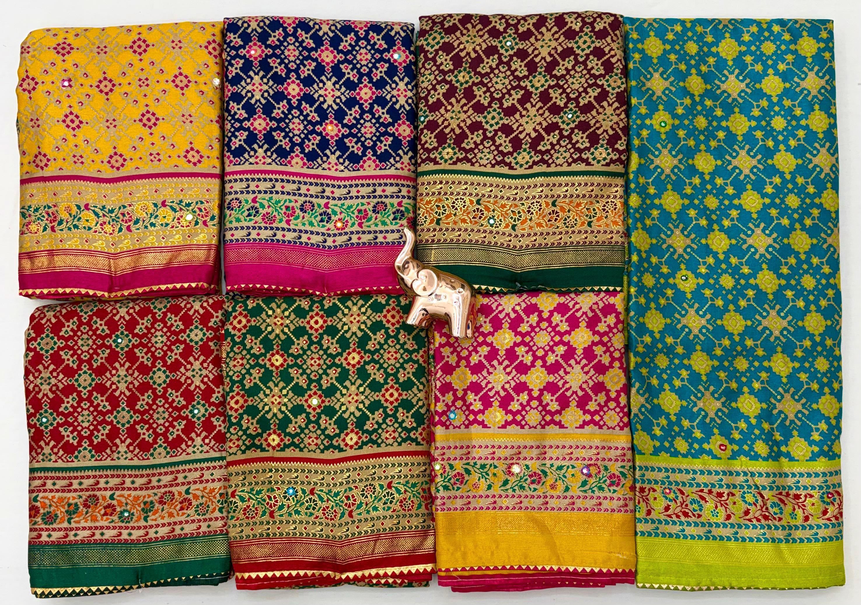 Dazzling Festive Wear Pure Soft Silk Print With Mirror Work Fancy Saree For Women