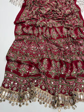 Load image into Gallery viewer, Effervescent Festive Wear Pure Viscose Silk Ajrak Printed Rich Pallu n Mirror Work Designer Saree With Blouse Piece
