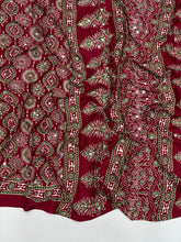 Load image into Gallery viewer, Effervescent Festive Wear Pure Viscose Silk Ajrak Printed Rich Pallu n Mirror Work Designer Saree With Blouse Piece
