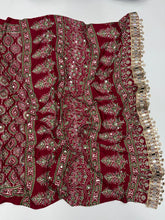Load image into Gallery viewer, Effervescent Festive Wear Pure Viscose Silk Ajrak Printed Rich Pallu n Mirror Work Designer Saree With Blouse Piece
