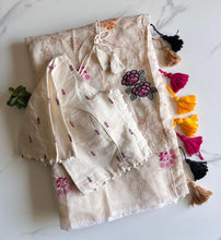 Load image into Gallery viewer, Evocative Function Wear Soft Chanderi Cotton Embroidery n Tussels Work Designer  Saree With Stitched Blouse
