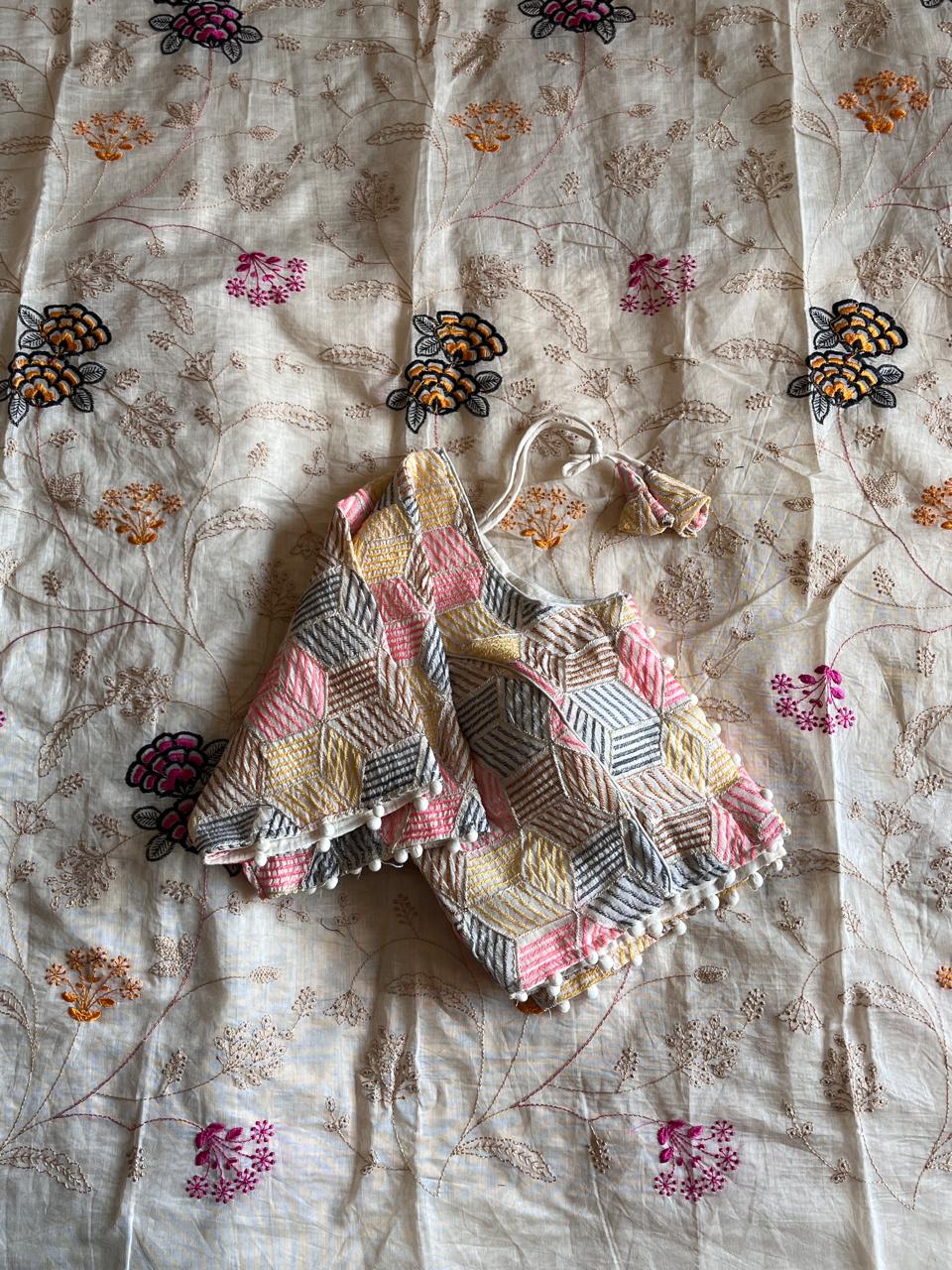 Evocative Function Wear Soft Chanderi Cotton Embroidery n Tussels Work Designer  Saree With Stitched Blouse