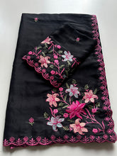 Load image into Gallery viewer, Charismatic Festive Wear Silk Embroidery Sequence Work Designer Saree With Blouse Piece
