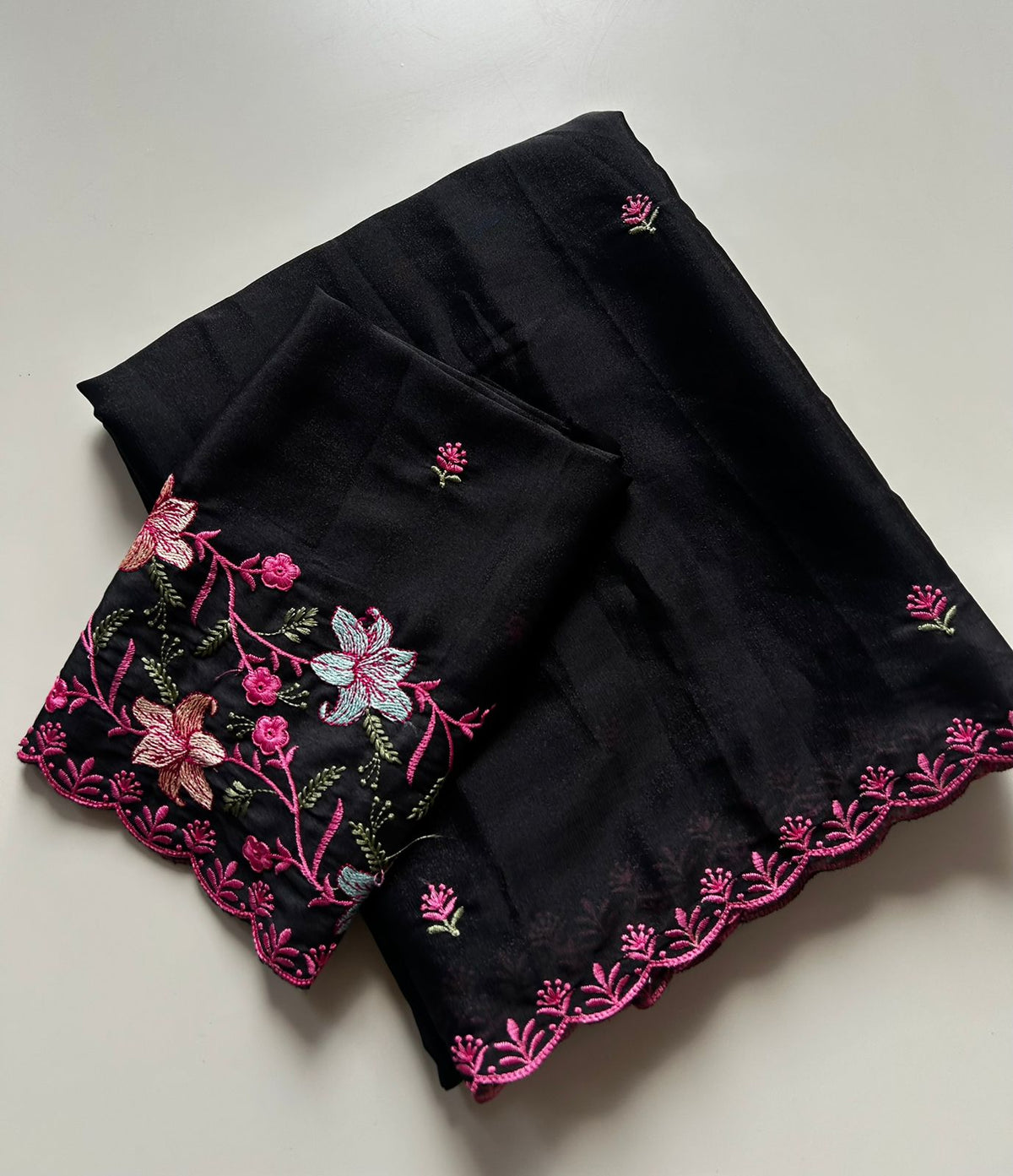 Charismatic Festive Wear Silk Embroidery Sequence Work Designer Saree With Blouse Piece