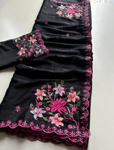 Load image into Gallery viewer, Charismatic Festive Wear Silk Embroidery Sequence Work Designer Saree With Blouse Piece
