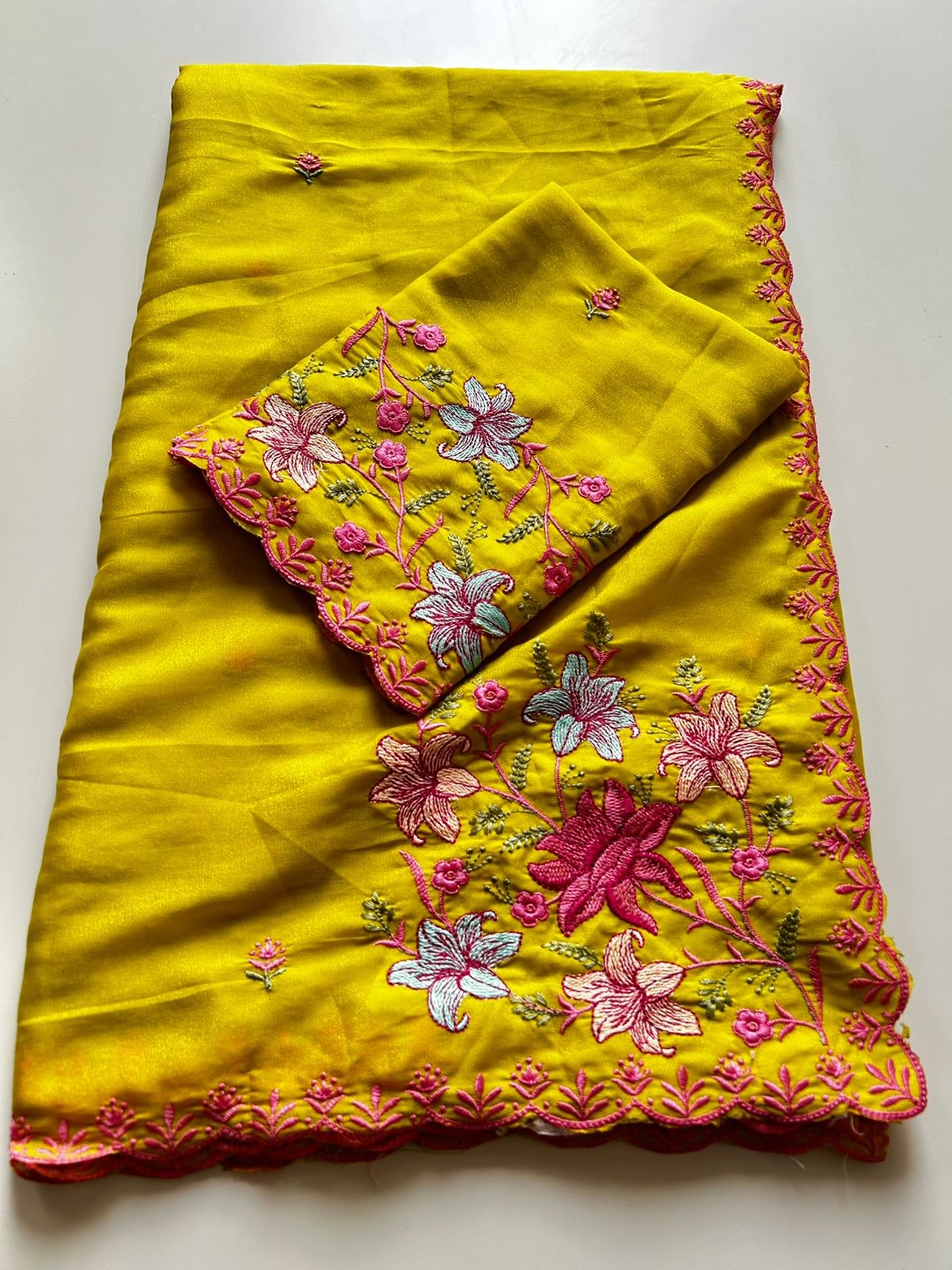 Charismatic Festive Wear Silk Embroidery Sequence Work Designer Saree With Blouse Piece