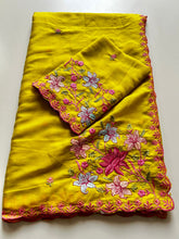 Load image into Gallery viewer, Charismatic Festive Wear Silk Embroidery Sequence Work Designer Saree With Blouse Piece

