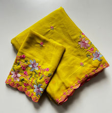 Load image into Gallery viewer, Charismatic Festive Wear Silk Embroidery Sequence Work Designer Saree With Blouse Piece
