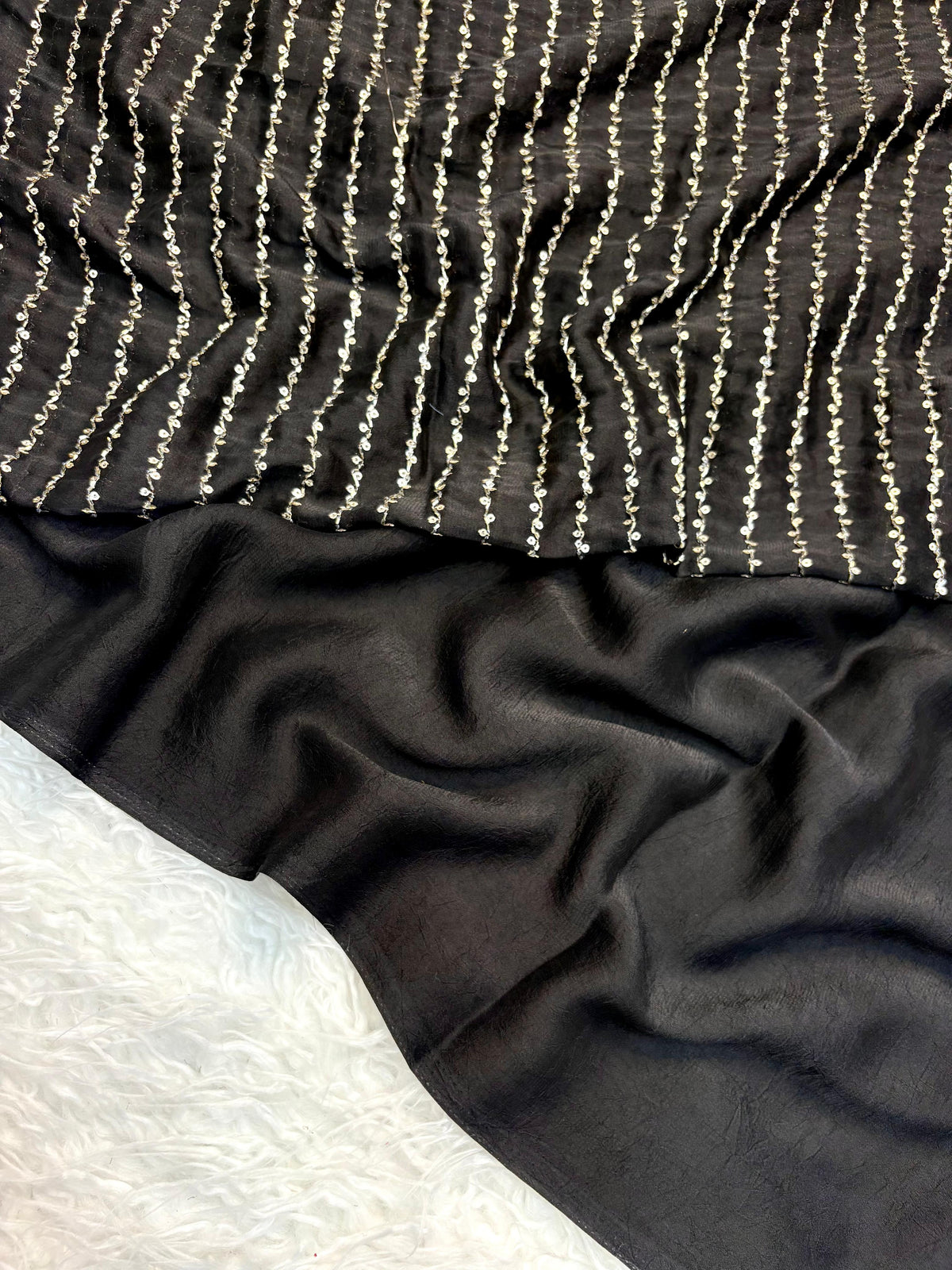 Gratifying Party Wear Crush Silk Heavy Beads Work Fancy Saree With Blouse Piece
