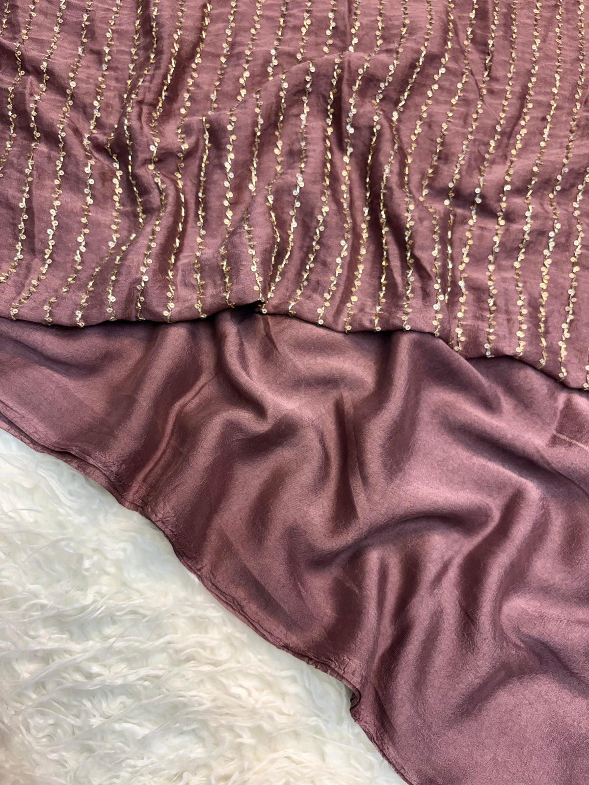 Gratifying Party Wear Crush Silk Heavy Beads Work Fancy Saree With Blouse Piece