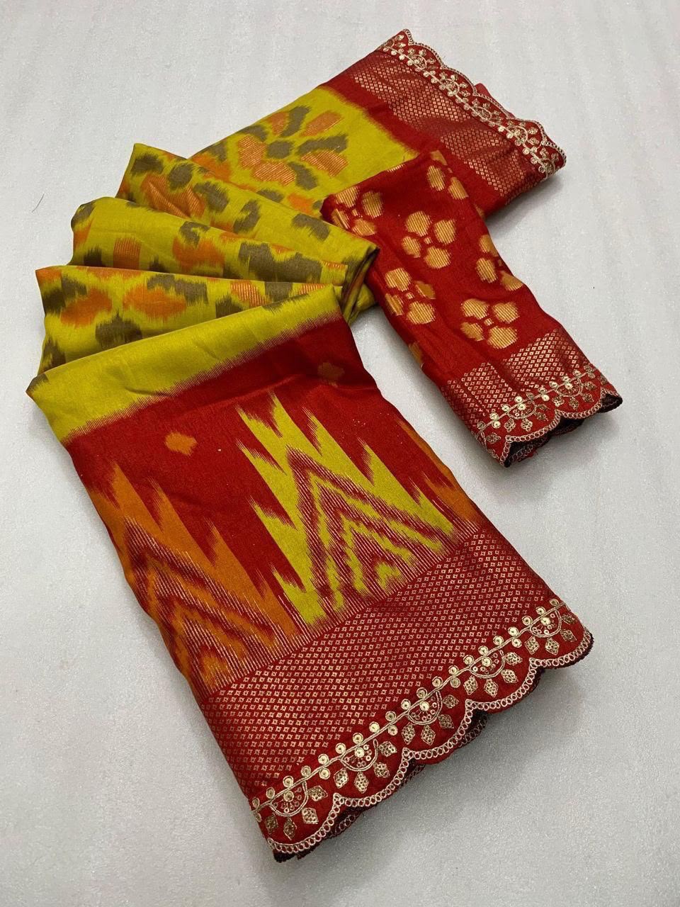 Desiring Festive Wear Pure Soft Silk Jacquard Work Lace Border Fancy Designer Saree With Blouse Piece