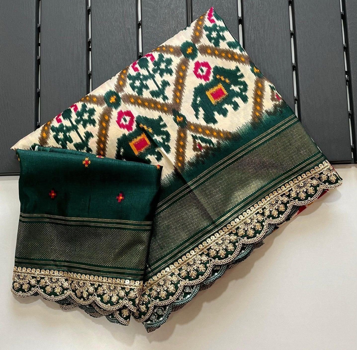 Graceful Party Wear Pure Soft Silk Jacquard Work Lace Border Fancy Designer Saree With Blouse Piece