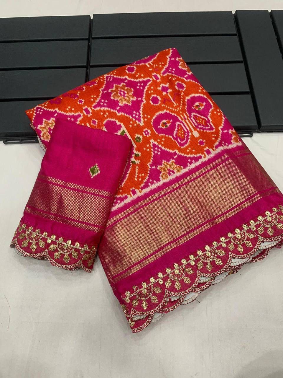 Desiring Festive Wear Pure Soft Silk Jacquard Work Lace Border Fancy Designer Saree With Blouse Piece
