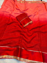 Load image into Gallery viewer, Effervescent Function Wear Pure Viscose Georgette Satin Patta Border Fancy Saree With Blouse Piece
