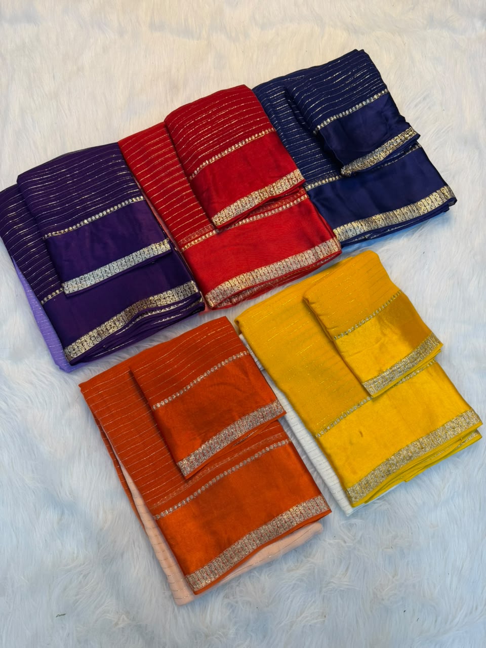Effervescent Function Wear Pure Viscose Georgette Satin Patta Border Fancy Saree With Blouse Piece