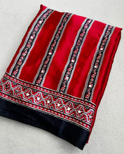 Load image into Gallery viewer, Incredible Function Wear Soft Satin Silk Ajrak Printed Rich Pallu n Original Mirror Work Designer Saree With Blouse Piece

