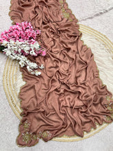 Load image into Gallery viewer, Regal Wedding Wear Silk Embroidery n Sequence Work Designer Saree With Unstitched Blouse
