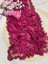 Load image into Gallery viewer, Regal Wedding Wear Silk Embroidery n Sequence Work Designer Saree With Unstitched Blouse
