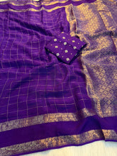 Load image into Gallery viewer, Marvellous Party Wear Pure Viscose Georgette Satin Border Zari Design Fancy Saree With Blouse Piece
