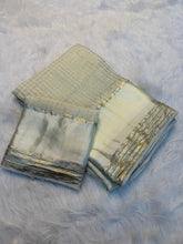 Load image into Gallery viewer, Charming Party Wear Pure Viscose Georgette Satin Patta Border Saree With Blouse Piece
