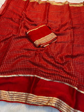 Load image into Gallery viewer, Charming Party Wear Pure Viscose Georgette Satin Patta Border Saree With Blouse Piece
