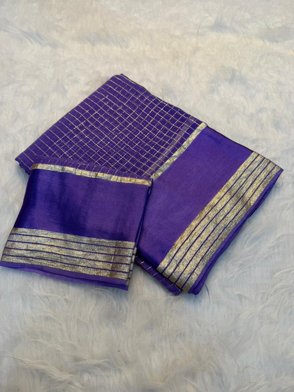 Charming Party Wear Pure Viscose Georgette Satin Patta Border Saree With Blouse Piece