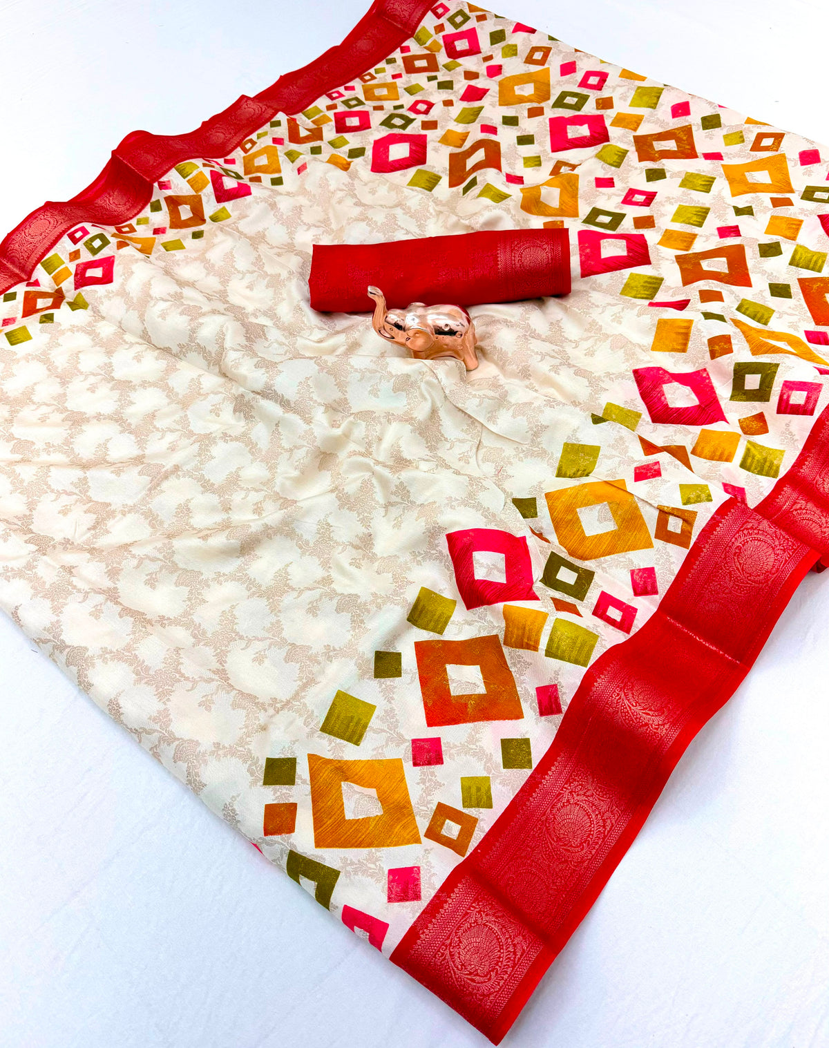 Incredible Party Wear Tussar Silk Rich Pallu n Jacquard Weaving Border Fancy Saree With Blouse Piece