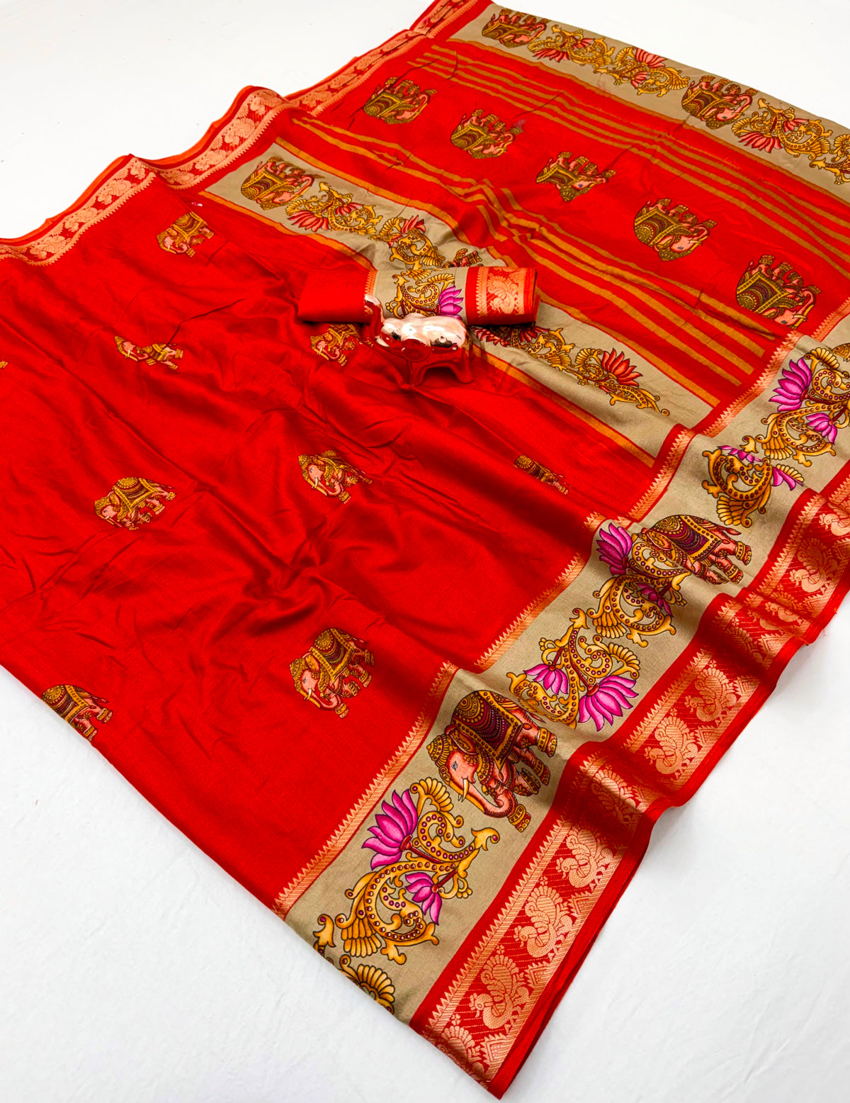 Traditional Function Wear Soft Viscose Silk Jacquard Design n Rich Pallu Fancy Saree With Blouse Piece