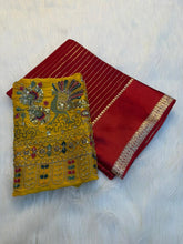 Load image into Gallery viewer, Alverina Festive Wear Pure Viscose Jacquard Weaving Work Fancy Saree With Contrast Blouse Piece
