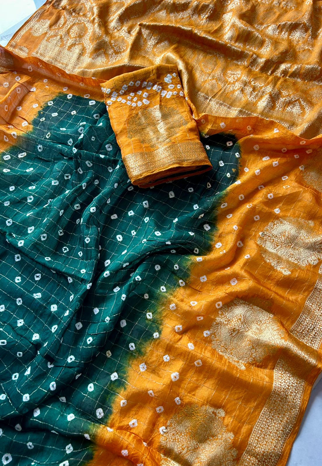 Charming Function Wear Pure Georgette With Jacquard Weaving Work Rich Pallu Saree With Blouse Piece
