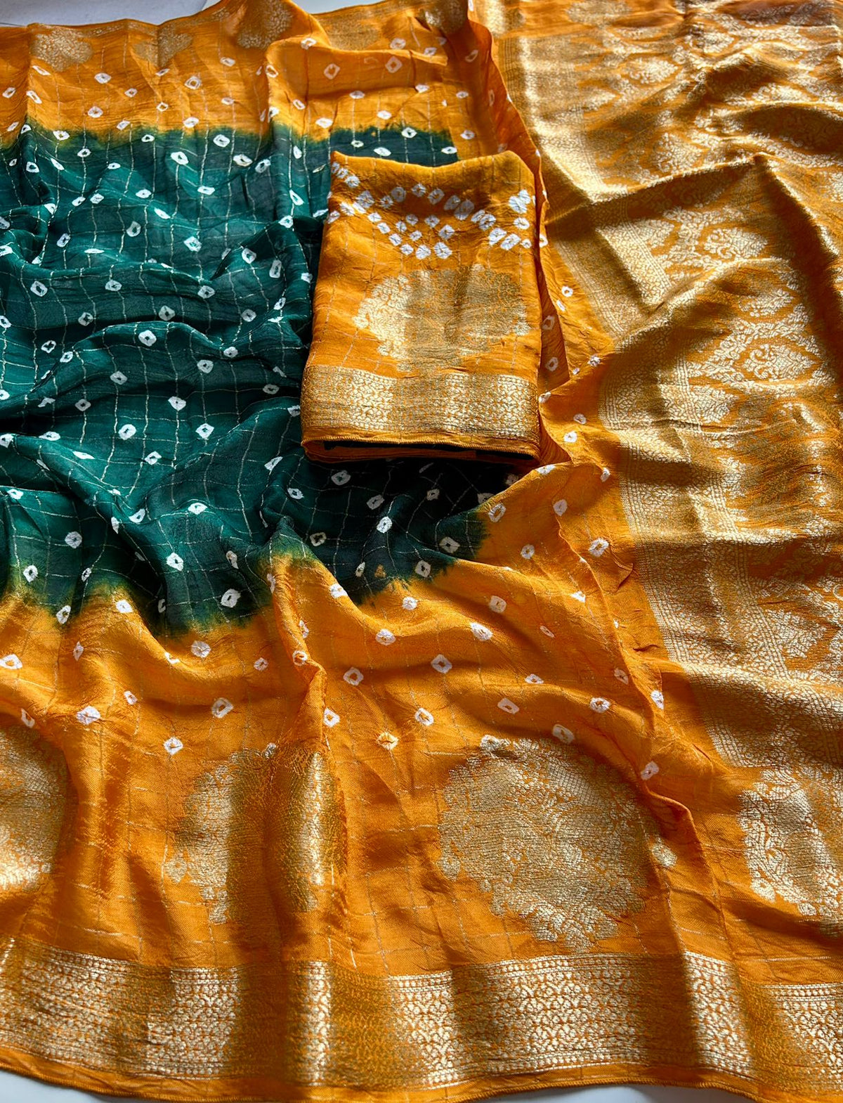 Charming Function Wear Pure Georgette With Jacquard Weaving Work Rich Pallu Saree With Blouse Piece