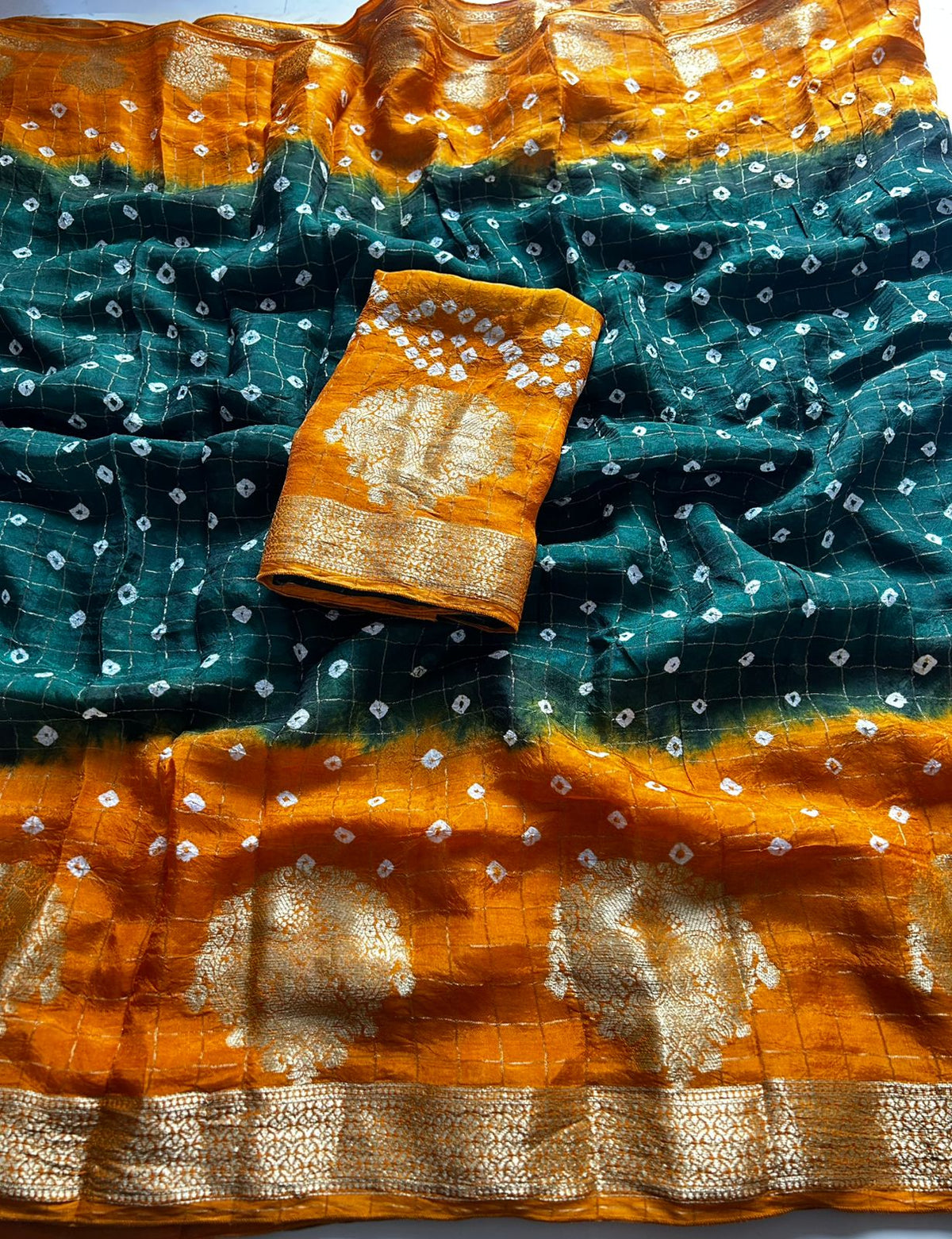 Charming Function Wear Pure Georgette With Jacquard Weaving Work Rich Pallu Saree With Blouse Piece