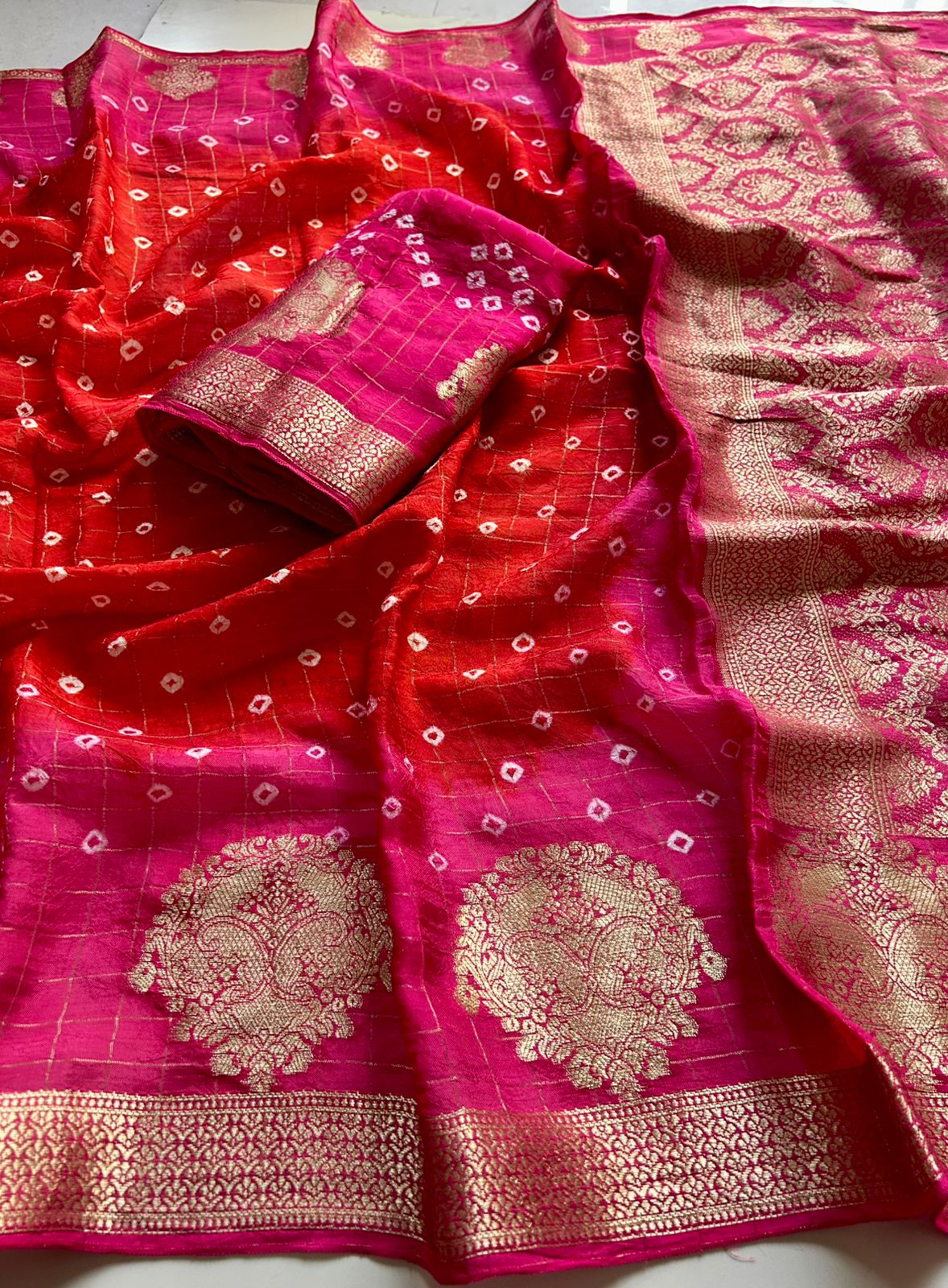 Charming Function Wear Pure Georgette With Jacquard Weaving Work Rich Pallu Saree With Blouse Piece