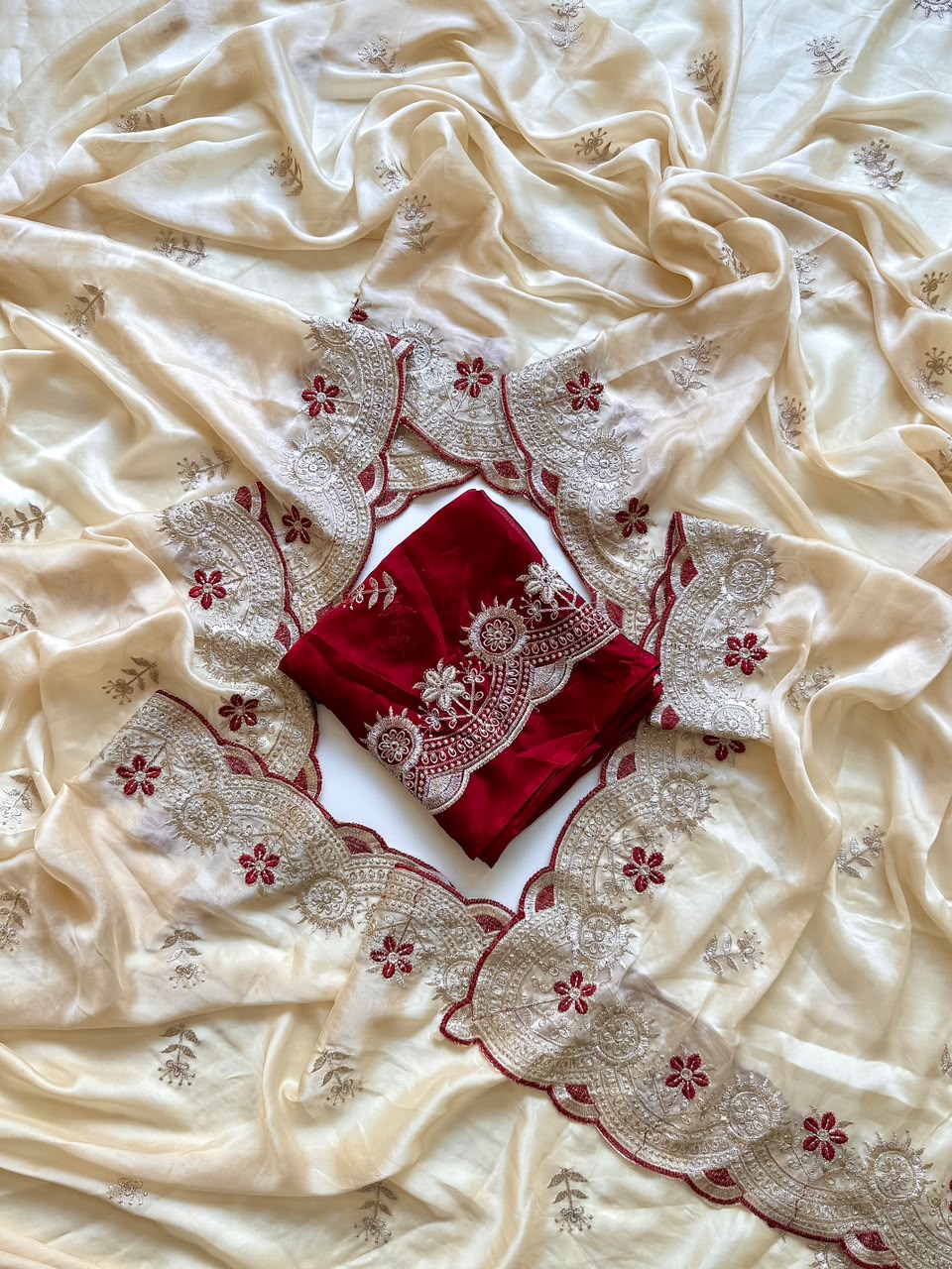 Glorious Festive Wear Rangoli Silk Embroidery Work Fancy Saree With Contrast Blouse Piece