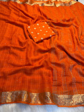 Load image into Gallery viewer, Captivating Festive Wear Viscose Georgette Jacquard Weaving Work Fancy Saree With Blouse Piece
