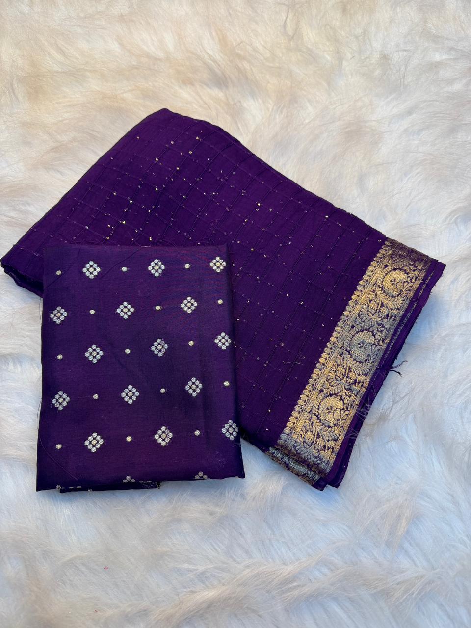 Captivating Festive Wear Viscose Georgette Jacquard Weaving Work Fancy Saree With Blouse Piece