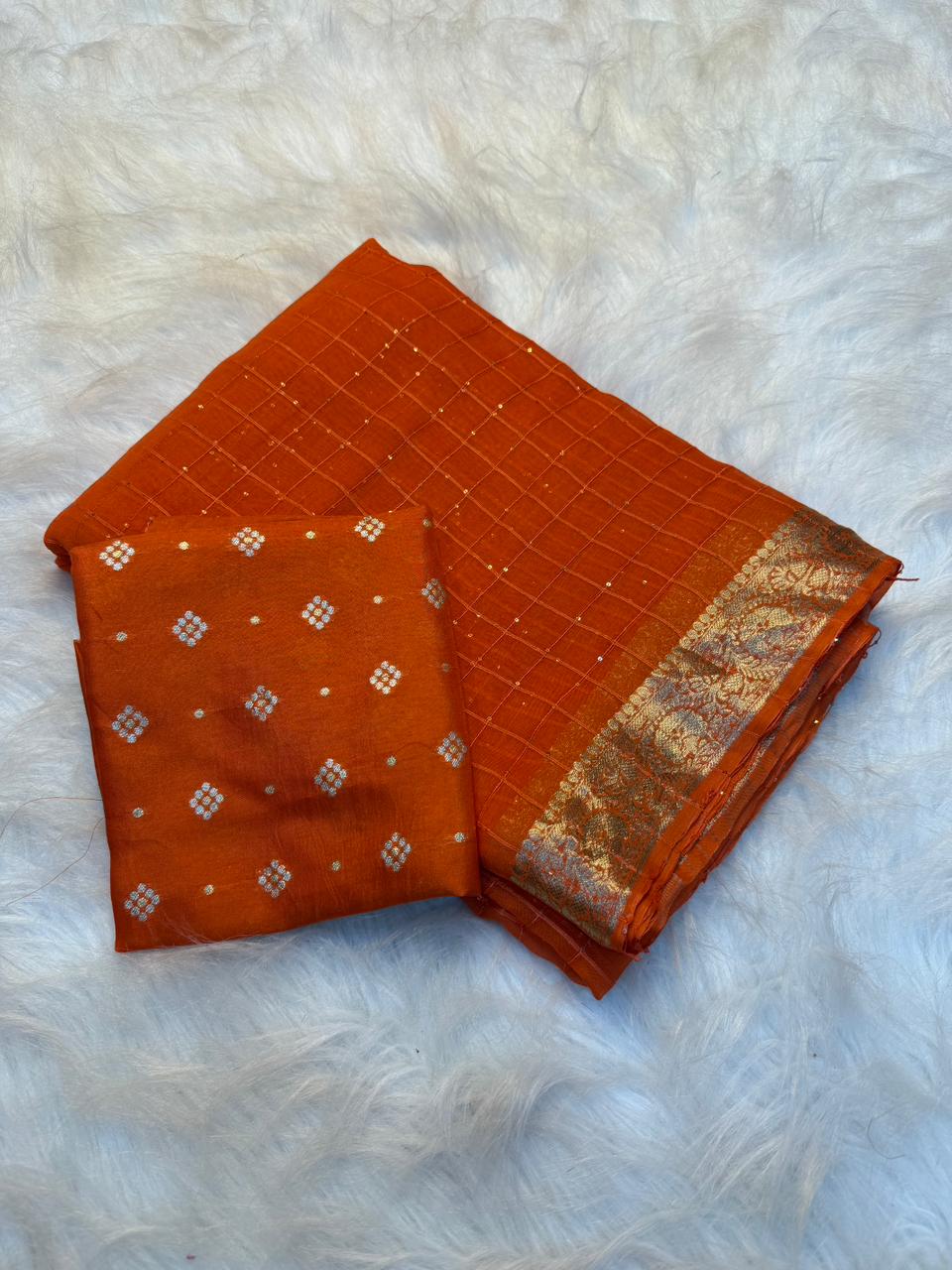 Captivating Festive Wear Viscose Georgette Jacquard Weaving Work Fancy Saree With Blouse Piece